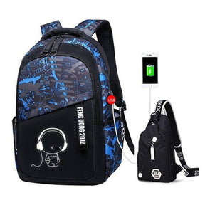 Mochila Escolar Masculina + Shoulder Bag de Brinde