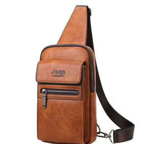 Mochila Transversal de Couro Legítimo - Jeep Bulue